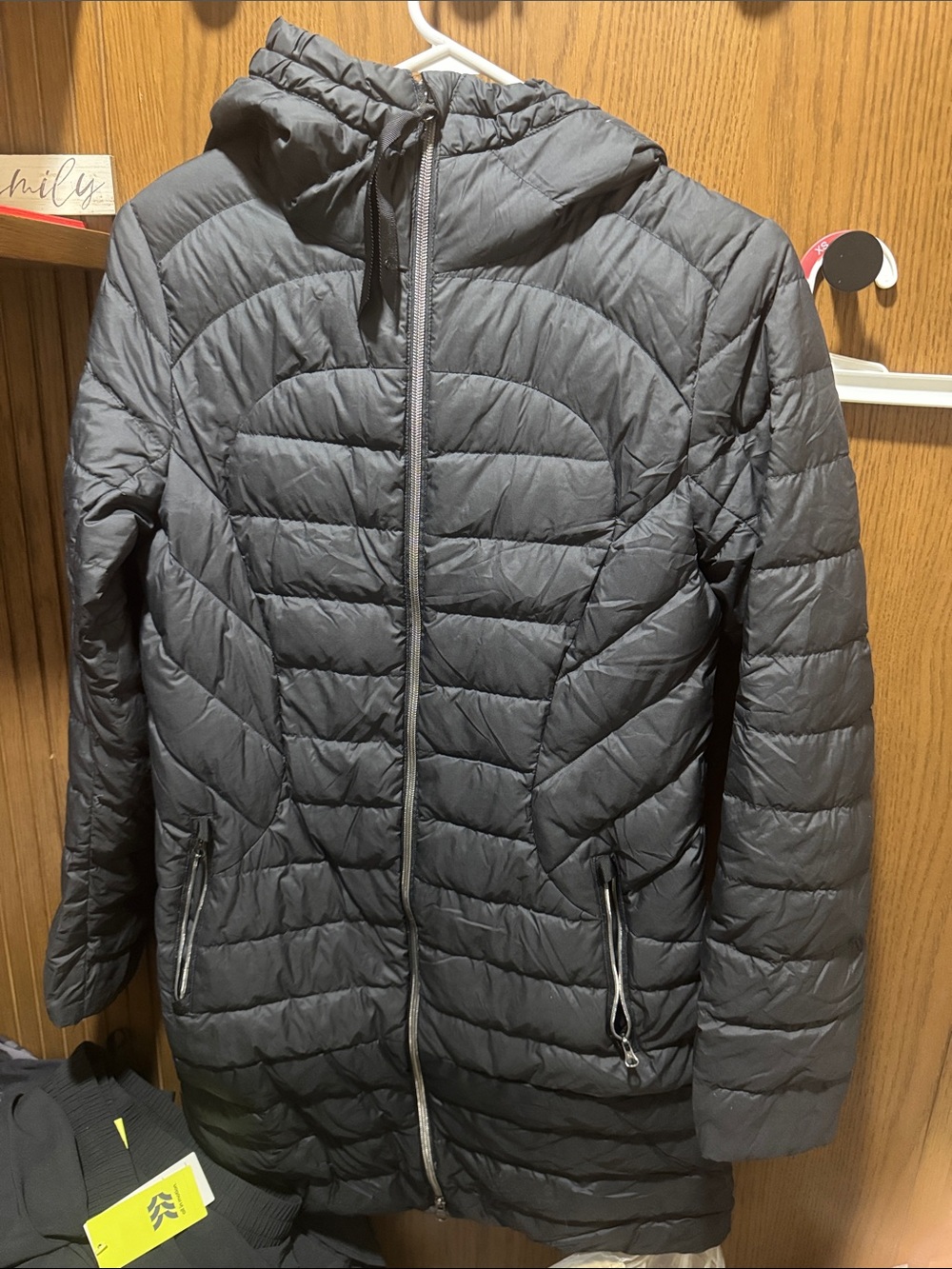 lululemon athletica Black Quilted Puffer Jacket with Hood
